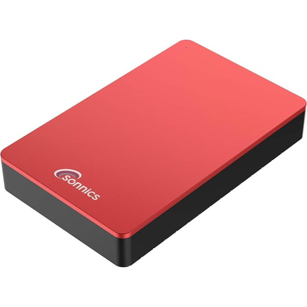 Sonnics 4 TB sarkans ārējais galddatora cietais disks USB 3.0, saderīgs ar Windows PC, Mac, Smart TV, Xbox One un PS4