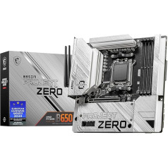 MSI B650M Project Zero pamatplate, aizmugurējā savienojuma Micro-ATX - atbalsta Ryzen 9000, 8000 un 7000 sērijas procesorus, AM5 - DDR5 Memory Boost 6400+MHz/OC, 1 x PCIe 4.0 x16, 2 x M.2 Gen4, Wi-Fi 6E