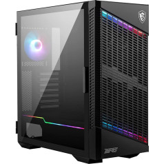 MSI MPG MPG VELOX 100P AIRFLOW Mid-Tower PC korpuss, piemērots E-ATX pamatplatēm, rūdīta stikla sānu panelis, optimizēts gaisa plūsmai, mistiska gaisma, atbalsta 2 x 360 mm dzesētājus, sānu gaisa ieplūdes atveres