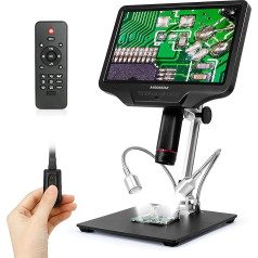 Andonstar AD409 HDMI digitālais mikroskops lodēšanai 300X Pieaugušo USB elektroniskā mikroskopa kamera ar 10 collu ekrānu remontam un PCB plašu lodēšanai, saderīgs ar Windows
