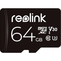 Reolink 64GB microSDXC atmiņas karte, 10. klases U3 TF atmiņas karte, saderīga ar Reolink kameru