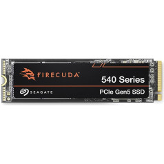 Seagate FireCuda 540 NVMe SSD 1TB, datorspēļu iekšējais cietvielu disks, M.2 PCIe Gen5, līdz 10 000 MB/s, 3 gadu glābšanas dienests, modeļa Nr.: ZP1000GM3A004