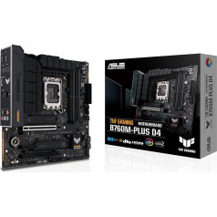 ASUS TUF Gaming B760M-PLUS D4 - Intel - LGA 1700 - Intel® Celeron® - Intel® Coreâ'¢ i3 - Intel® Coreâ'¢ i5 - Intel® Coreâ'¢ i7 - Intel® Coreâ'¢ i9,... - LGA 1700 - DDR4-SDRAM - 128gb