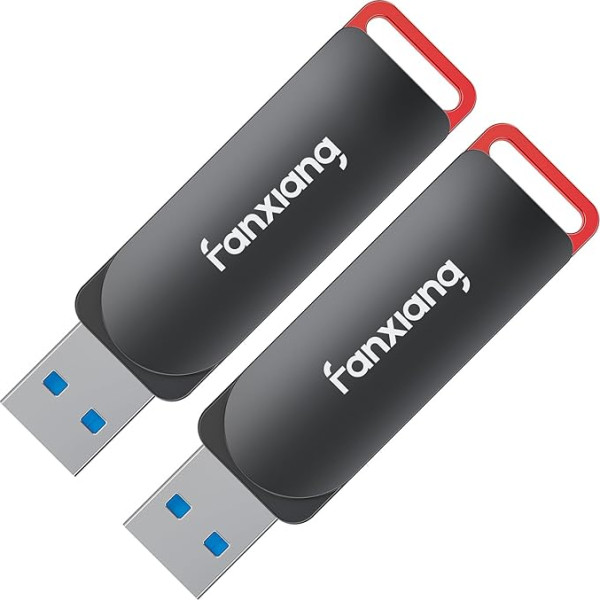 fanxiang USB zibatmiņas karte USB A 128 GB, 2 gabali, līdz 200 MB/s, USB zibatmiņas karte 3.2 viedajam televizoram, darbvirsmas datoram, klēpjdatoriem, auto audioiekārtām, printeriem, kopētājiem un viedajiem skaļruņiem (F309 128GBx2)