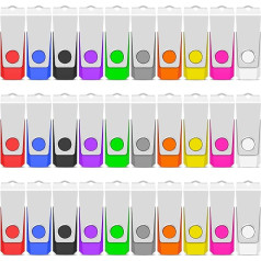 TEWENE USB zibatmiņas 2 GB 100 gabalu komplekts, USB atmiņas karte, ātrgaitas USB 2.0, daudzkrāsains rotācijas komplekts