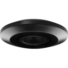 Kustības detektors 360 grādu IP20, 2000 W, īpaši plakans - 2,5 cm, melns