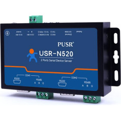 PUSR 2 portu RS485 uz Ethernet sērijveida pārveidotājs atbalsta MQTT Modbus RTU uz Modbus TCP USR-N520