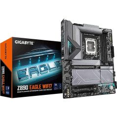 GIGABYTE Z890 Eagle WIFI7 pamatplate - Atbalsta Intel Core Ultra (Series 2) procesorus, 14+1+2 fāžu VRM, līdz 8800 MHz DDR5 (OC), 1xPCIe 5.0 + 3xPCIe 4.0, Wi-Fi 7, 2.5GbE LAN, Thunderbolt 4