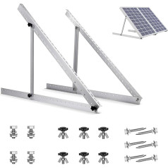 JOLIGAEA 45 collu saules paneļu kronšteins, 2 gabali, 1140 mm, plakans jumts, PV saules modulis, universāls saules modulis, plakans jumts, regulējams 0-90°, 300 W - 600 W saules moduļu montāžas komplekts plakaniem jumtiem, sienām,