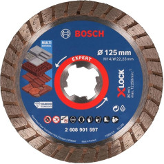 Bosch 1 x Expert Multi Material Turbo dimanta griešanas diski (betonam, ķieģeļiem, diametrs 125 mm, profesionāli piederumi, mazie leņķa slīpmašīnas)