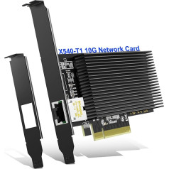 10Gb Base-T PCI-e tīkla karte, Intel X540-T1 kontrolieris, NICGIGA 10Gb/s Ethernet adapteris ar 10Gbe RJ45 portu, 10G NIC karte, atbalsta Windows/Windows Server/Linux/Vmware/ESX