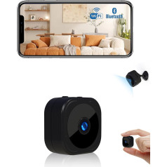 AOBOCAM Mini kamera, 1080P HD WiFi kameras novērošana Iekštelpu mini novērošanas kamera tiešraide mobilajā tālrunī ar Bluetooth un kustības sensoru mājas un biroja drošībai