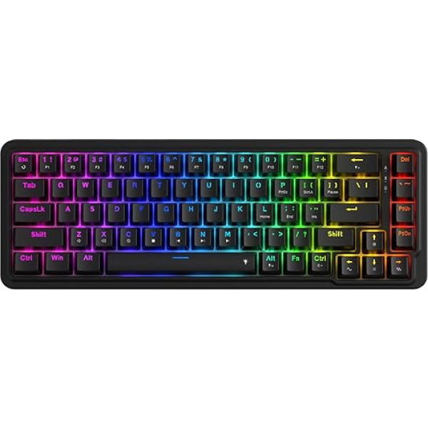 Redragon K709 65% Wired Gasket RGB spēļu tastatūra, 68 taustiņi, karstā nomaiņas ligzda mehāniskajai tastatūrai, 3 slāņu trokšņu samazināšanas klusais pielāgotais lineārais slēdzis