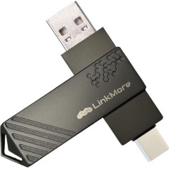 Linkmore 128GB Ultra Dual Drive Go USB Type-C USB zibatmiņas disks, lasīšanas ātrums līdz 120MB/s, ar abpusējiem USB Type-C un USB Type-A porti viedtālruņiem, planšetdatoriem, Mac un PC