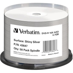 Verbatim DVD-R sagataves (16x ātrums, 4,7 GB, 50 spoles), sietspiedis