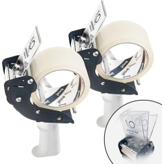 Excell zema trokšņa līmeņa lentes pistole ar izvelkamu asmeni, paku lentes dozators un 1 caurspīdīgas lentes rullis (48 mm x 50 m) sūtījumiem, pārvietošanai, birojiem un noliktavām - 2 iepakojumi (2)