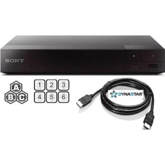 Bezreģionālais Blu-Ray atskaņotājs, kas saderīgs ar Sony BDP-S1700 Multi Region Code Free | Blu-Ray A, B, C reģioni | DVD 0-8 reģioni ar Dynastar 6FT HDMI komplektu