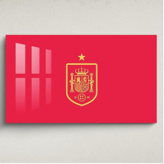 Licensed Décor Akrila sienu mākslas darbs - liels (130cm (platums) x 80cm (augstums) - dzeltens, oficiāla Spānijas Karaliskās Futbola federācijas (RFEF) akrila sienu mākslas darbs (130cm (platums) x 80cm (augstums))