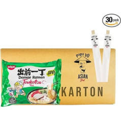 Nissin Instant Ramen nūdeles Tonkotsu + 2 Papa Vo spieķīši 30 gab. (30 x 100 g)