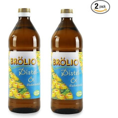 Fuduu Edition | Brölio - Thistle Oil, 2 x 0.75 Litre Glass Bottles, Rich in Natural Vitamin E, 100% Plant-Based, Vegan, Vegetarian, High Heat Resistance I for Connoisseurs, High Quality