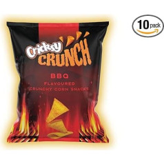 CRICKSY CRUNCH Kukurūzas uzkodas ar BBQ garšu, 150g - ideāli piemērotas ballītēm un filmu vakariem - (10 gab. iepakojumā)