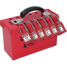 Lockout Tagout Lock Box Portable Group Lock Box Padlock Set Portable Security Group Lockout Tagout Station with 12 Pieces 38 mm Padlocks 24 Pieces Keys