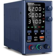 NANKADF Laboratorijas barošanas avots 0-60V/0-5A līdzstrāvas regulējams barošanas avots ar datu atmiņu Mainīgs komutācijas barošanas avots Augstas precizitātes LED displejs Laboratorijas barošanas avots ar 5V/3,6A USB pieslēgvietu