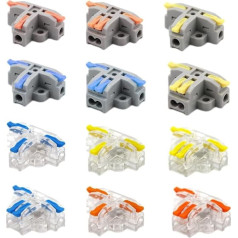 FACSER vadu savienotājs Quick Splitter T-Type vadu kabeļu terminālu bloki Led Strip Lighting Push-in Fast Electrical Connector (T4B, 100PCS)