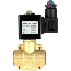 Hochdruck-Magnetventil, 16 bar, DN25, 2,5 cm, Messing, 24 V Gleichstrom, normalerweise geschlossen (0 927400-Vitonseal BSP_12 VDC)