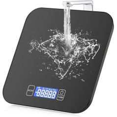 Digitālie virtuves svari 15 kg / 33 lb Digitālie virtuves svari Elektroniskie svari Virtuves mājsaimniecības svari Augstas precizitātes pārtikas svari LCD displejs ar lielu drošības stikla svēršanas virsmu un taru