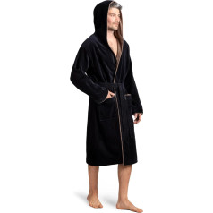 Twinzen Men's Terry Cloth Velour Dressing Gown Cotton Velour Dressing Gown Men's Cotton Velour Bathrobe Men's Cotton OekoTex Extra Soft