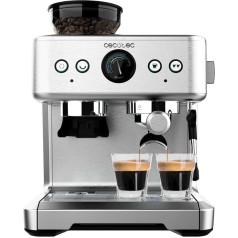 Cecotec Espressomaschine Barista Power Espresso 20 Barista Maestro. 2250 W, 20 Bar, Manometer und 2 Thermoblocks, Kaffeebohnenbehälter, 20 Mahlstufen, Dampferzeuger