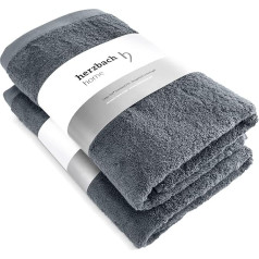 Herzbach home roku dvielis, vannas dvieļu komplekts, 2 gab., augstākās kvalitātes, 100% Ēģiptes kokvilna, 70 x 140 cm, 600 g/m²., kokogles, 70x140 cm