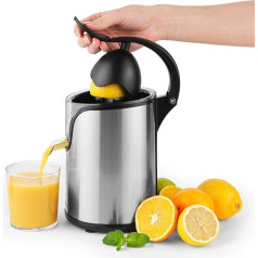 Petra PT5026VDEEU7 elektriskā citrusaugļu sulu spiede - apelsīnu spiede ar sviru, BPA nesaturoša citronu sulu spiede ar 2 preses konusiem, augļu spiede svaigām augļu sulām bez pilēšanas, nerūsējošā tērauda sulu spiede 100 W