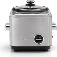 Cuisinart rīsu katls 400 g, daudzfunkcionāls rīsu un graudu katls, pagatavošana tvaikā un karstuma uzturēšana, ievelkams kabelis, nerūsējošā tērauda tvaicēšanas katls, BPA nesatur, mērkarote un rīsu karote, iekļauts recepšu krājums