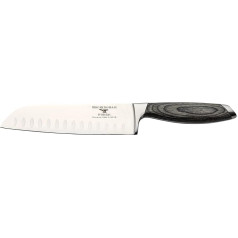 Rockingham Forge 259 sērijas 7 collu Santoku nazis ar vācu tērauda asmeni un ergonomisku tīkkoka rokturi Japāņu nazis