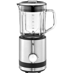 WMF Kitchen Nminis kompaktais blenderis, 0,8 l, 400 W, stikla krūze, matēts/sudrabots, Cromargan Matte/Silver