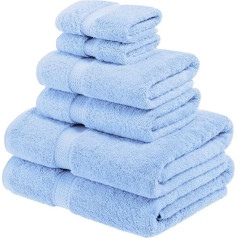 Superior 900 Gram Egyptian Cotton Hand Towel Set Set P, light blue, 6er-Set