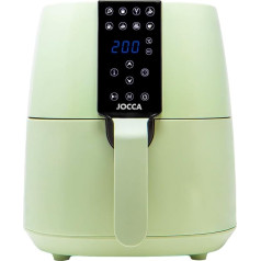 JOCCA - Karstā gaisa fritēze 3,8 l zaļa/gaisa fritēze/bez eļļas/taimeris/regulējama temperatūra/veselīga gatavošana/1450 W jauda
