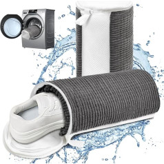 YTACREA Pack of 2 Shoe Washing Bags, veļas mašīna, veļas maisiņš, apavi, atkārtoti lietojams, apavu veļas maisiņš, veļas maisiņš veļas mašīnai ar rāvējslēdzēju visiem apavu veidiem un izmēriem, pelēks