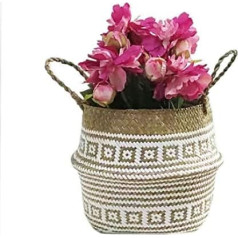 Szetozy Dabīgs jūraszāles grozs, Goodchanceuk Rokām darināts jūraszāles grozs ar rokturi, vēdera grozs, stādītājs, rotaļlietu grozs, veļas grozs