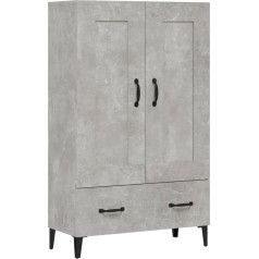 Vidaxl Highboard Bufete Kumode Bufete Sānu skapis Daudzfunkcionāls skapis Augsts skapis Betona pelēks 70 x 31 x 115 cm Koka materiāls