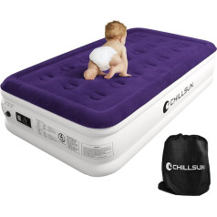 CHILLSUN 190 x 100 x 40 cm pneimatiskā pašpiepūšamā gulta 1 personai ar elektrisko sūkni, pneimatiskais pašpiepūšamais matracis, piepūšamais matracis, piepūšamā viesu gulta, saliekama piepūšamā gulta