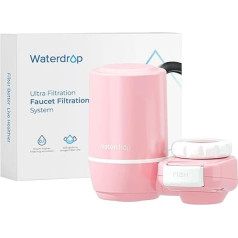 Waterdrop ultrafiltrācijas sistēma ādas kopšanai, ūdens filtrs krānam, NSF/ANSI standarta sertifikāts, samazina hlora saturu, piemērots standarta krāniem, WD-FC-02, rozā (1 filtrs)