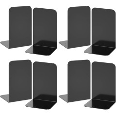Deefongo metāla grāmatu paliktņi, 8 grāmatu paliktņi, melni, 20,5 x 13,5 x 9,3 cm, metāla grāmatu paliktņi skolai, birojam un mājai