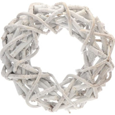 Com-four® Vine vainags, dekoratīvs galda vainags no stipriem zariem, balts durvju vainags, ar ko izrotāt pašiem, dabīgs DIY vainags, stilīgs rotājums (1 gabals - dekoratīvais vainags, diametrs 30 cm),