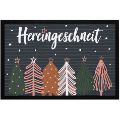 MoonWorks® paklājs Ziemassvētki Ziemas motīvs Sniegpārsliņas Zvaigznes Neslīdošs un mazgājams melns 60 x 40 cm
