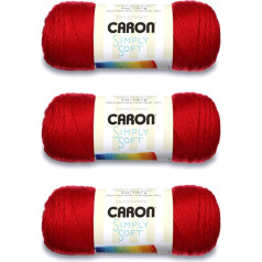 Caron Simply Soft Harvest Red dzija - 3 iepakojumi pa 6oz - Akrils - 4 vidējie (Worsted) - 300 metri - Adīšana, tamborēšana un amatniecība