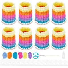 WEBEEDY 4 gabali DIY grozu aušanas komplekti Amatniecības komplekti Grozu aušana Austi grozi, kas paredzēti iesācējiem Mini mežģīņu glabāšanas grozi Mājas galda rotājumi