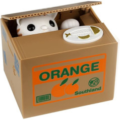 HmiL-U Money Banks Automātiskā monētu zagšana Cent Penny Cat naudas kaste ar balss Ziemassvētku / dzimšanas dienas dāvanu bērniem Bērns (Orange-Cat)